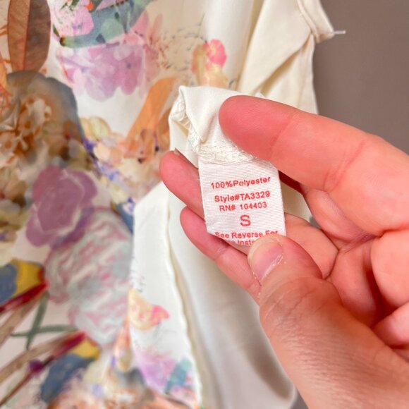 Pearl Womens S Sleeveless Printed Floral Top Polyester - Picture 5 of 5